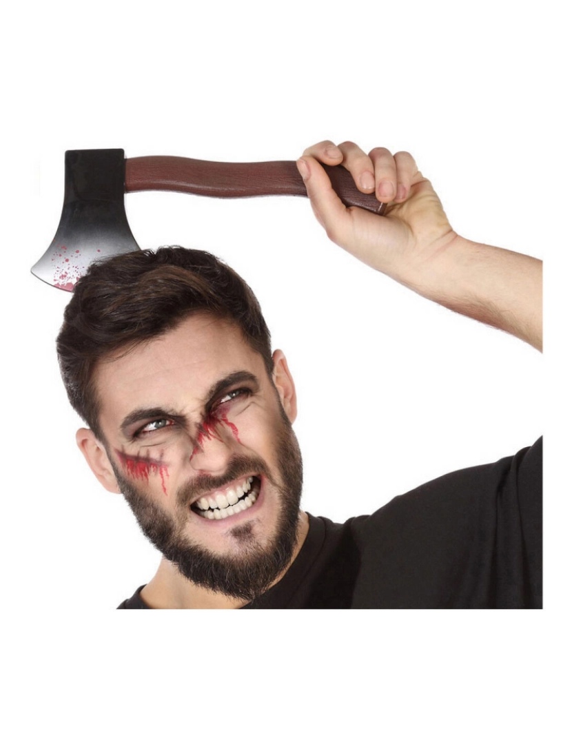 Bigbuy Carnival - Diadema Machado Castanho Vermelho Halloween Terror