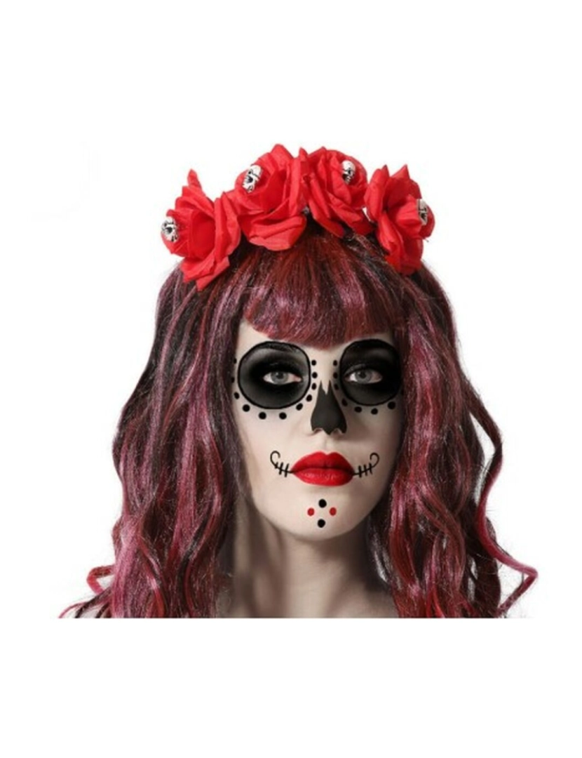 Bigbuy Carnival - Diadema Rosas Vermelho