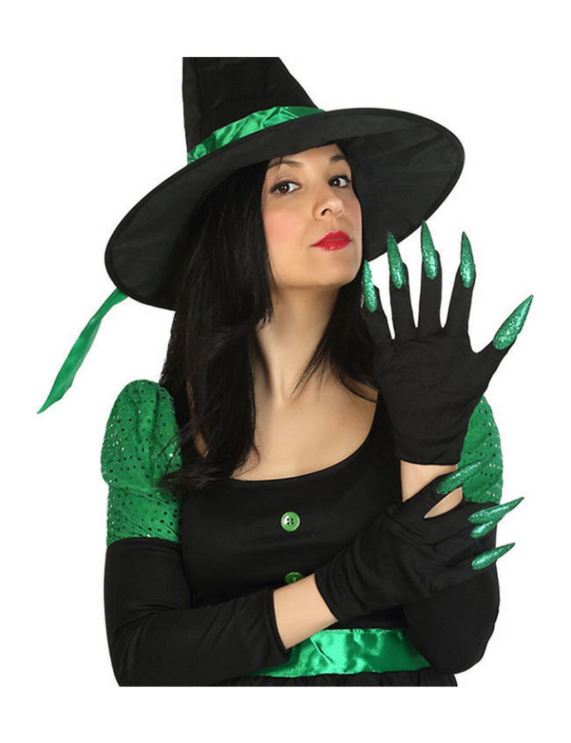 Bigbuy Carnival - Luvas Halloween Verde