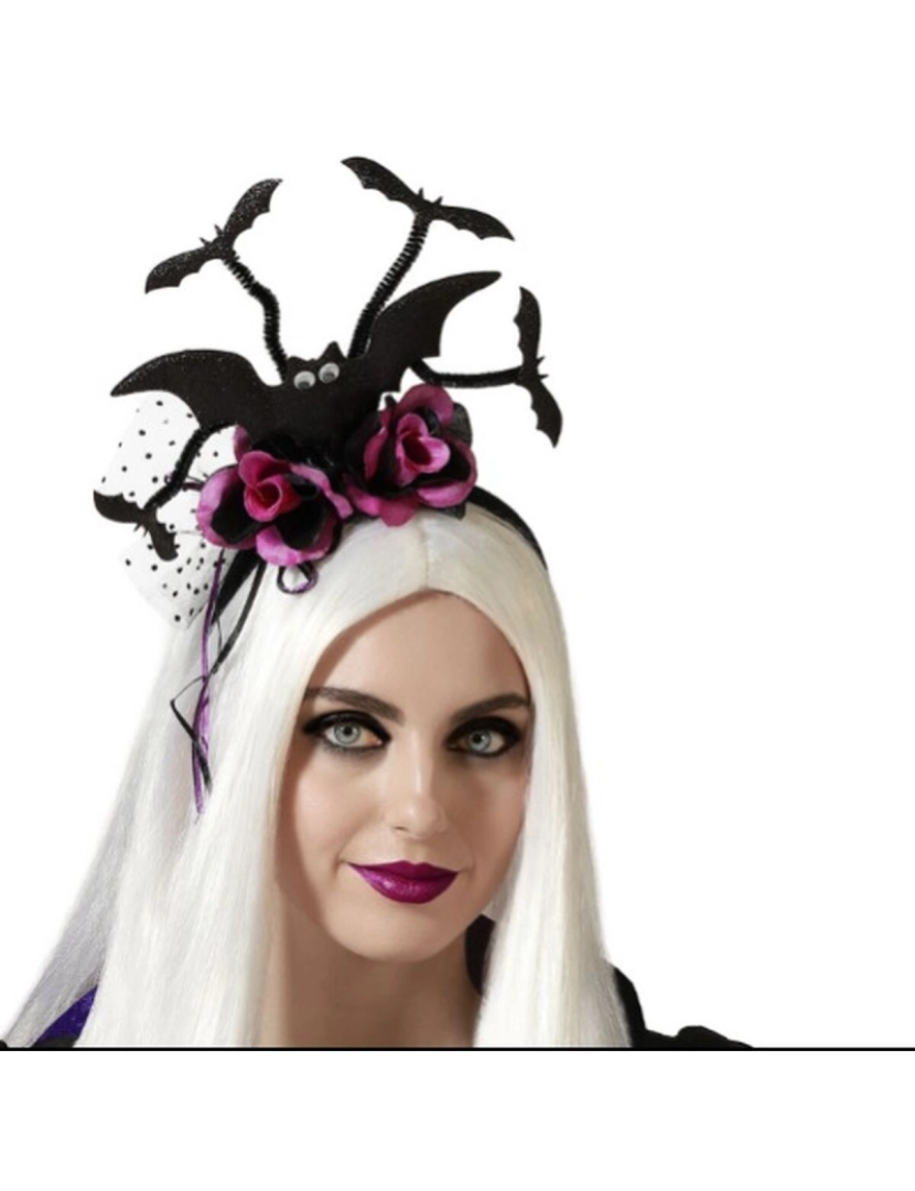 Bigbuy Carnival - Diadema Morcego Halloween Violeta