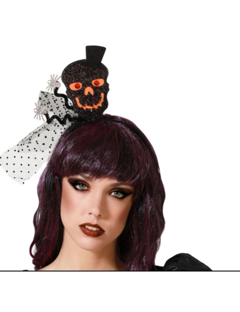 Bigbuy Carnival - Diadema Caveira Aranha Halloween