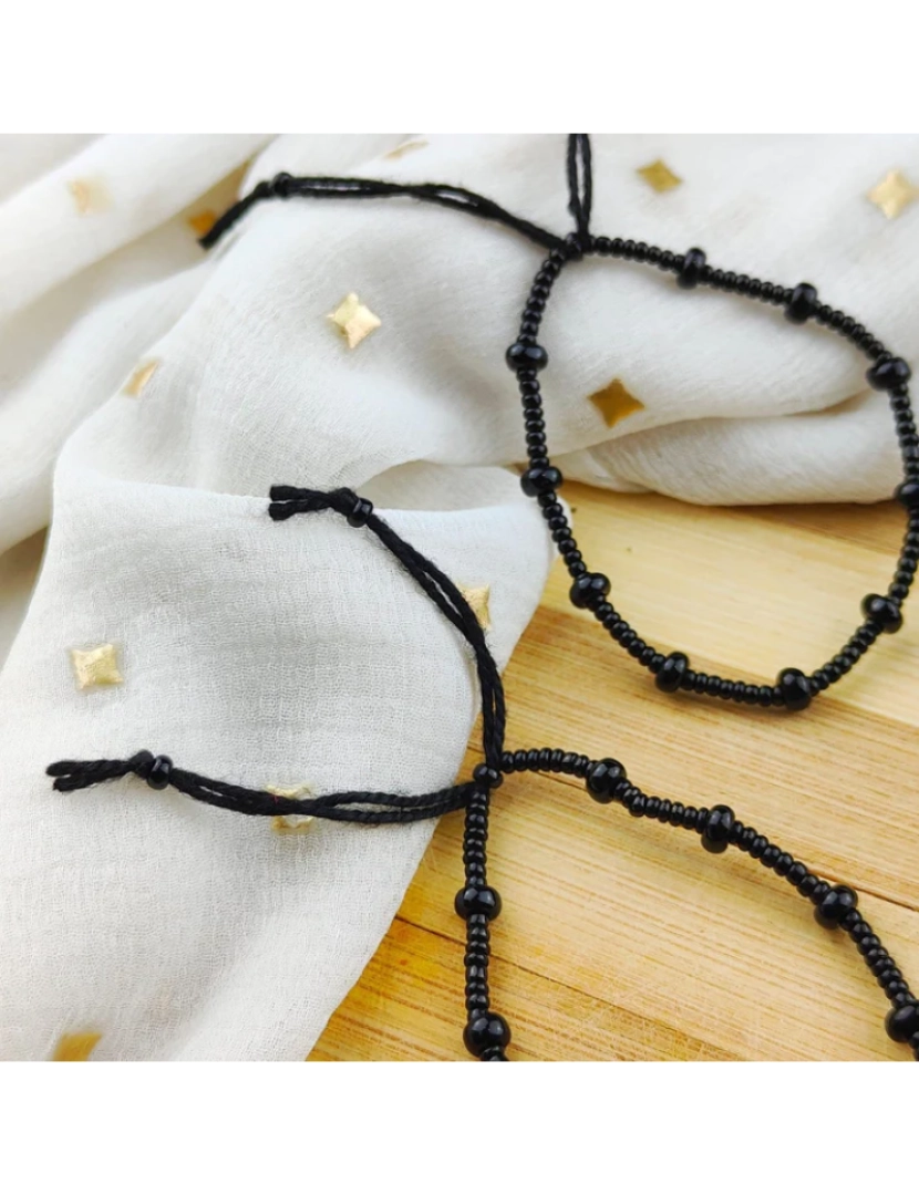 imagem de Mangalsutra Nazaria Todos os dias Black Beads Elegant Asian Indian Daily Bracelet3