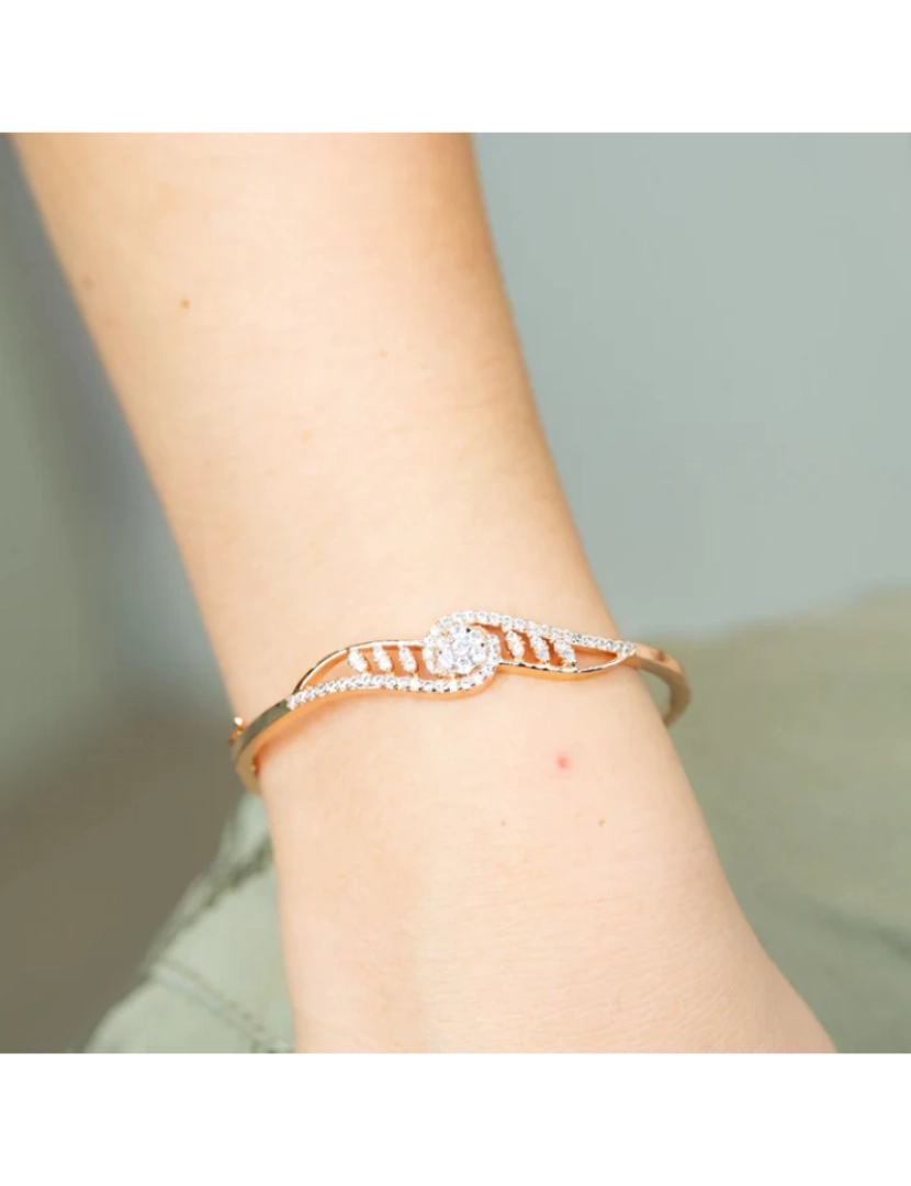 The Colourful Aura - Slim Rose Gold Zircon Slim Designer Minimalist Stacking Bangle