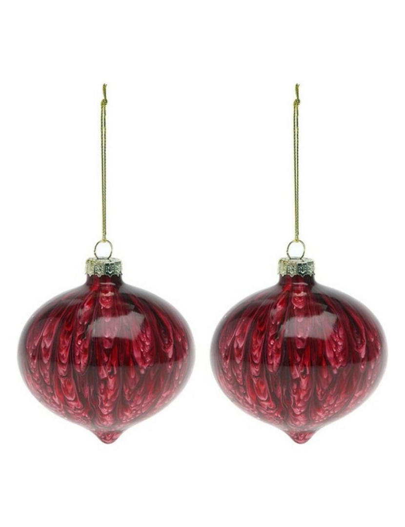 imagem de Bolas de Natal (2 pcs) 112490 Castanho Vermelho 8 cm (2 Unidades)1