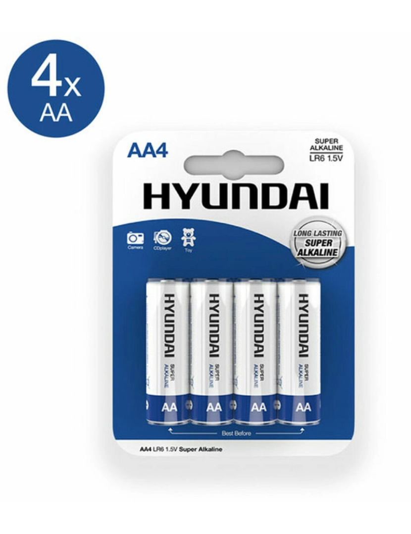 imagem de Pilhas Alcalinas Hyundai AA (4 uds)1