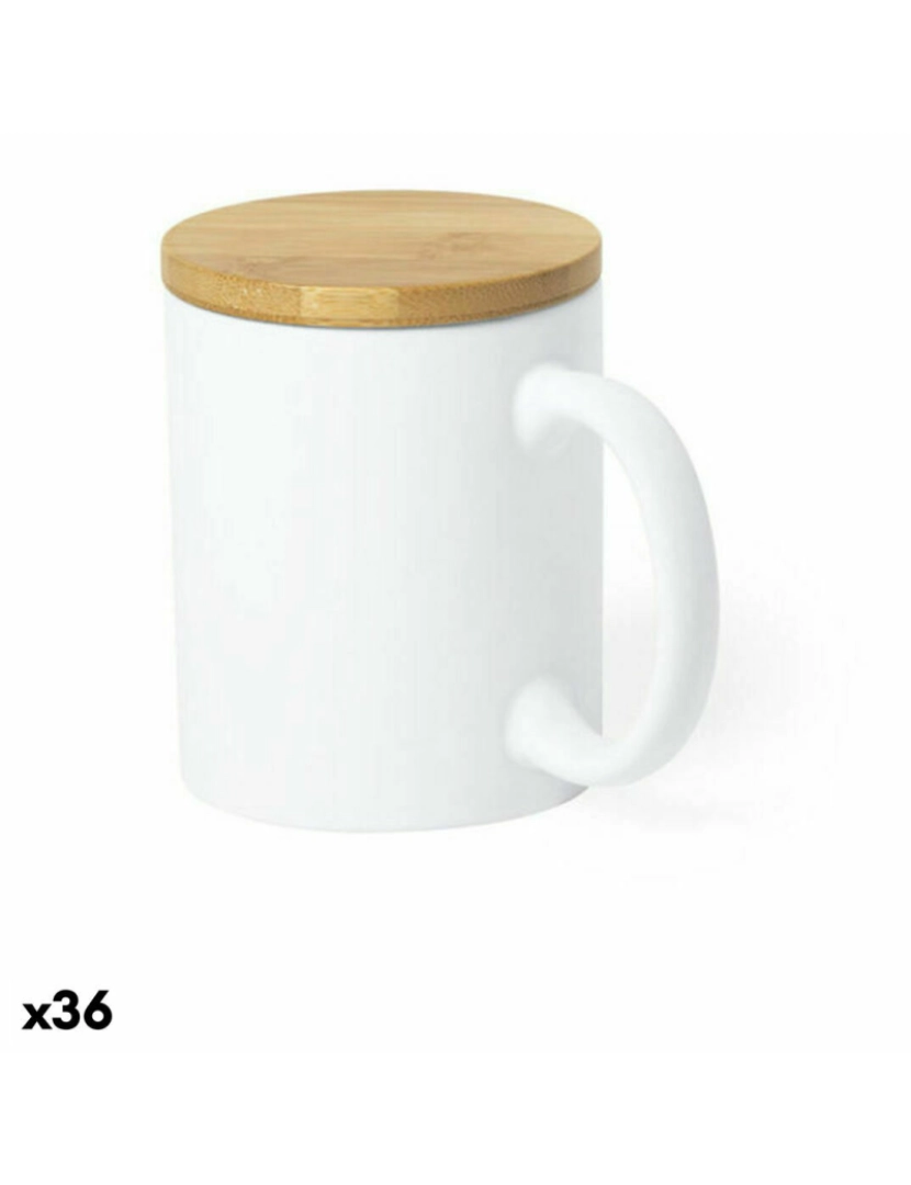 imagem de Caneca com Tampa 146586 Cerâmica Branco (370 ml) (36 Unidades)1