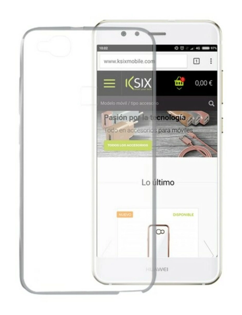 KSIX - Capa para Telemóvel Huawei P10 Lite Flex Ultrafina Transparente