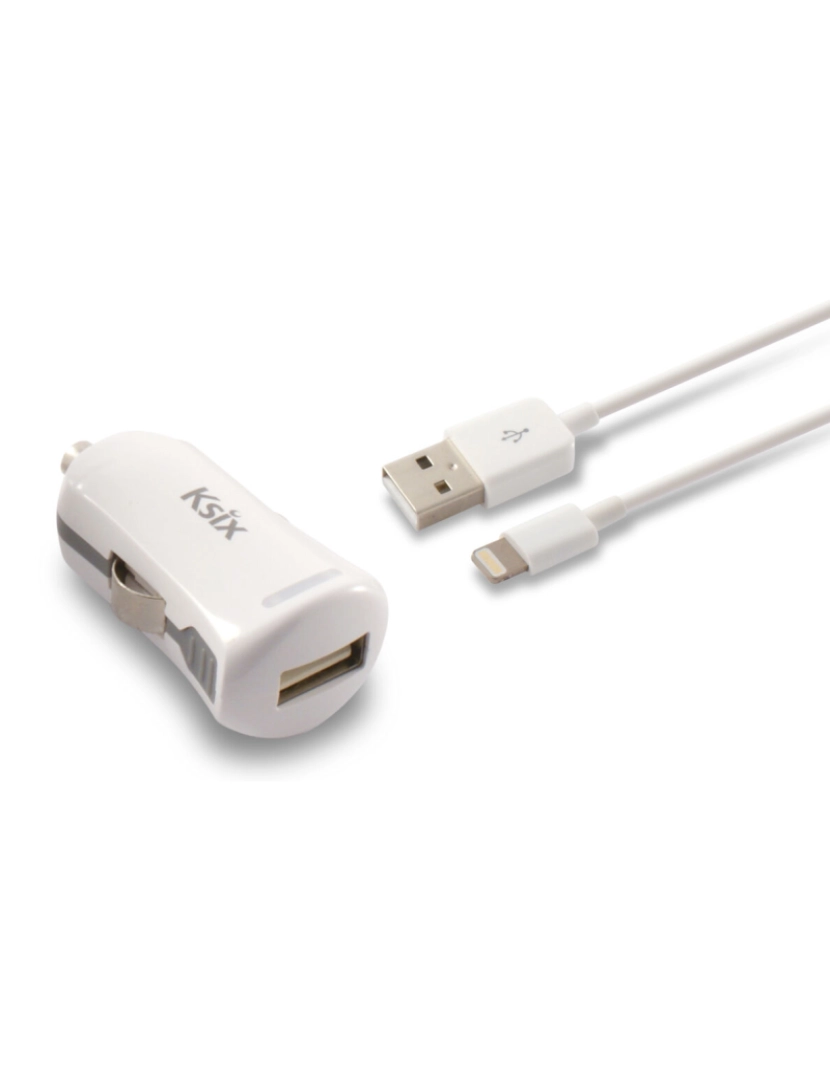 imagem de Carregador USB para Auto + Cabo Lightning MFi KSIX Apple-compatible 2.4 A5