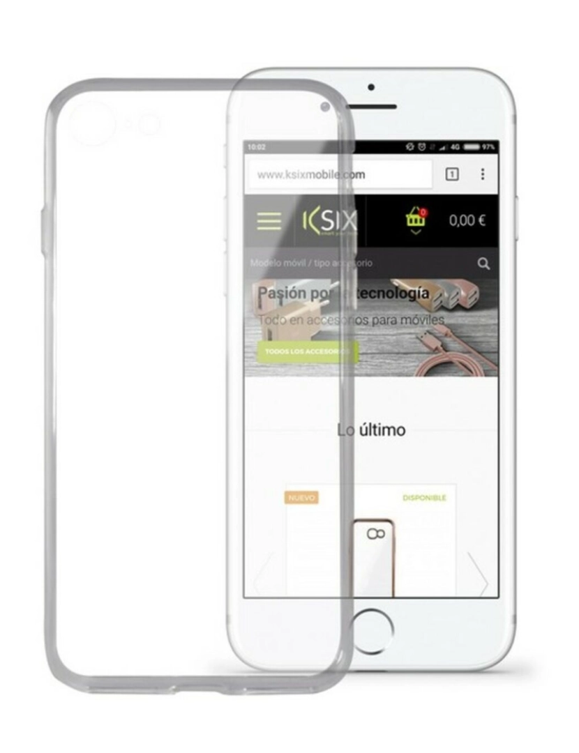 KSIX - Capa para Telemóvel Iphone 8 KSIX Flex Ultrafina Transparente