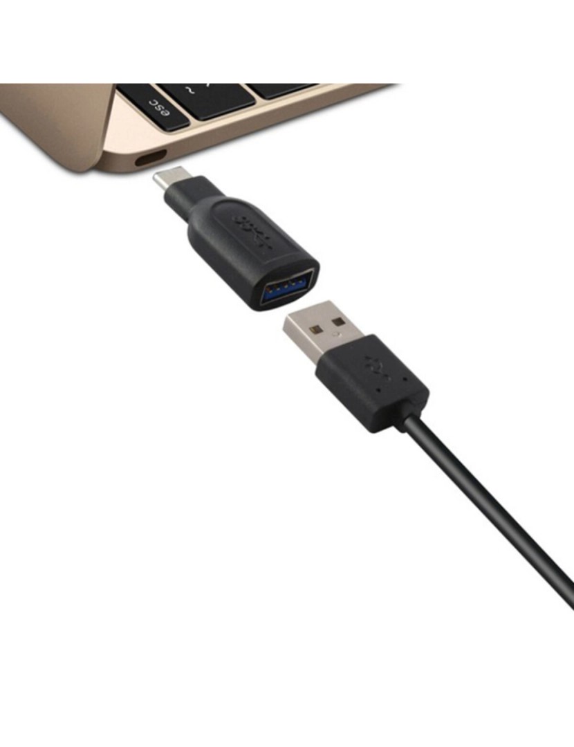 KSIX - Adaptador USB 3.0 para USB-C 3.1 Preto