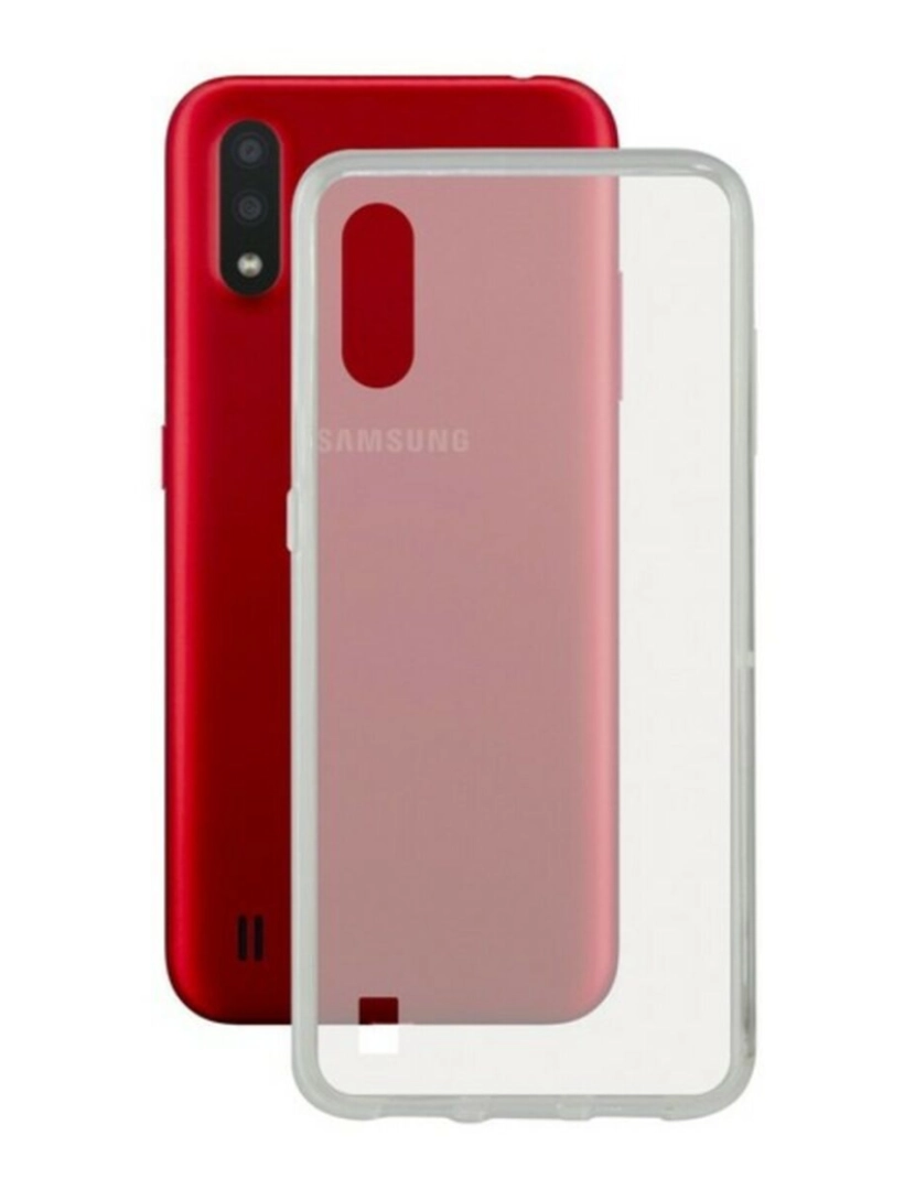 imagem de Capa para o Telemóvel com Extremidades em TPU Samsung Galaxy A01 KSIX Flex Transparente1