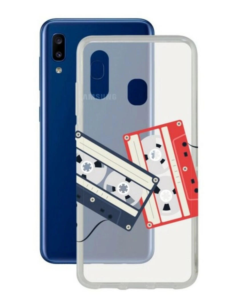 imagem de Capa para Telemóvel Samsung Galaxy A20 KSIX Flex Cassettes TPU Transparente1