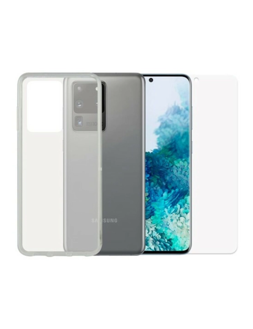 Contact - Protetor de vidro temperado para o telemóvel + Estojo para Telemóvel Samsung Galaxy S20 Ultra Contact