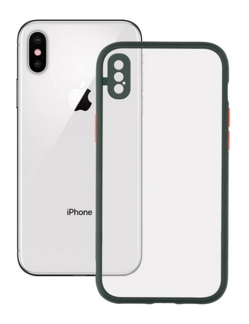 imagem de Capa para Telemóvel iPhone X/XS KSIX Duo Soft Verde1