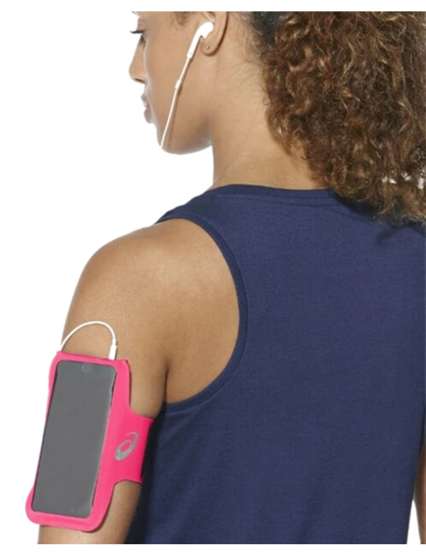 Asics - Bracelete Desportiva com Saída para Auriculares Asics MP3 Arm Tube Cor de Rosa