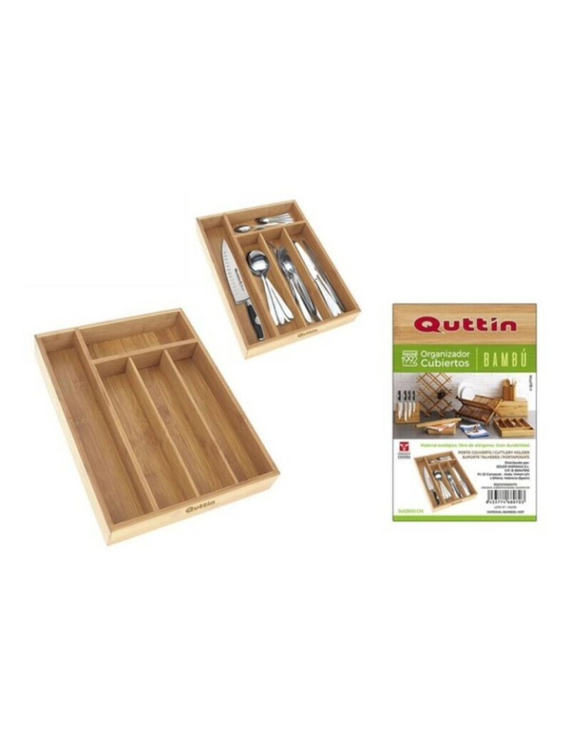 Quttin - Organizador de Talheres Quttin Bambu (34 X 26 x 4 cm)