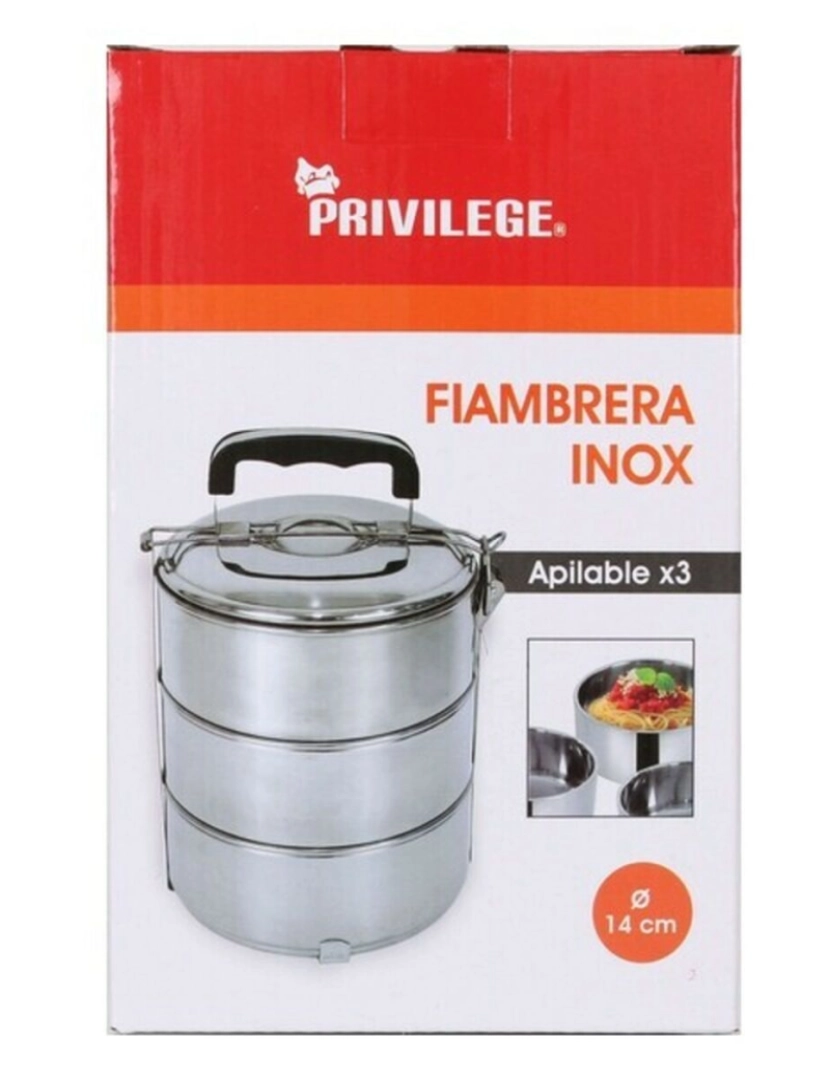 imagem de Conjunto de Lancheiras Privilege Aço inoxidável Empilhável Aço (3 pcs)2