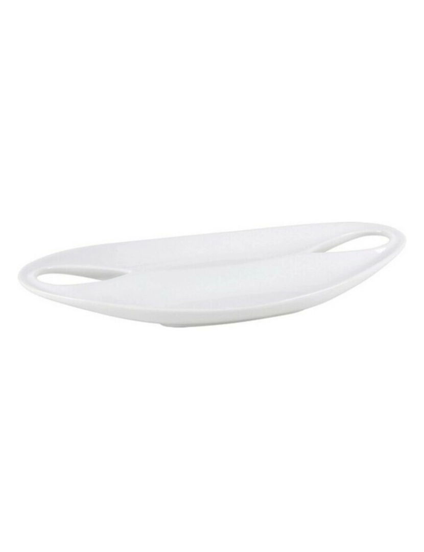 Inde - Tabuleiro Etrusca Duplo Porcelana Branco (36,5 x 18 x 4,5 cm)