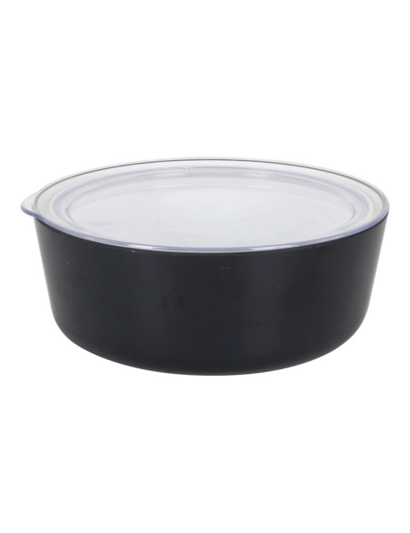 imagem de Tigela Inde Com tampa Melamina Branco/Preto 800 ml 16,5 x 6,5 cm1