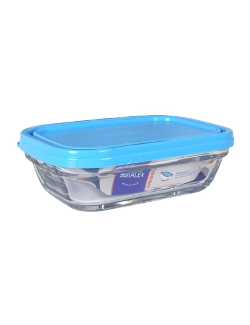 imagem de Lancheira Retangular com Tampa Duralex Freshbox Azul 400 ml1