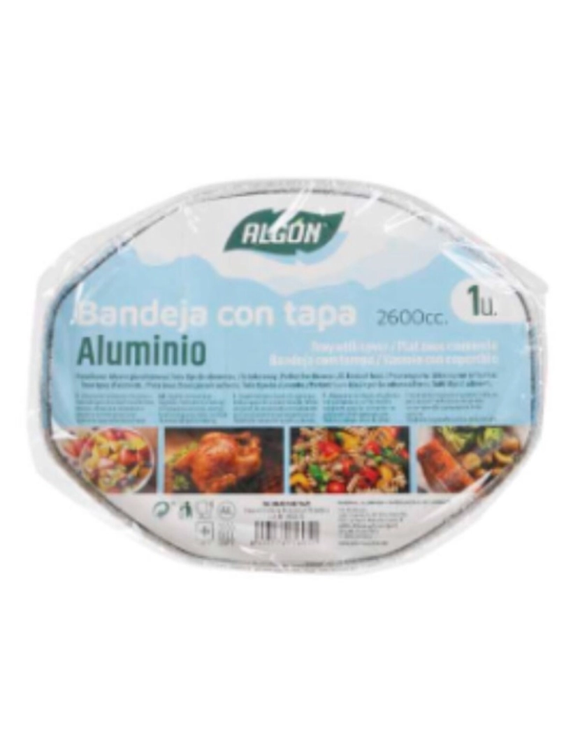 imagem de Bandeja com tampa Algon 25 x 20 x 9,7 cm Alumínio Oval 2,6 L1