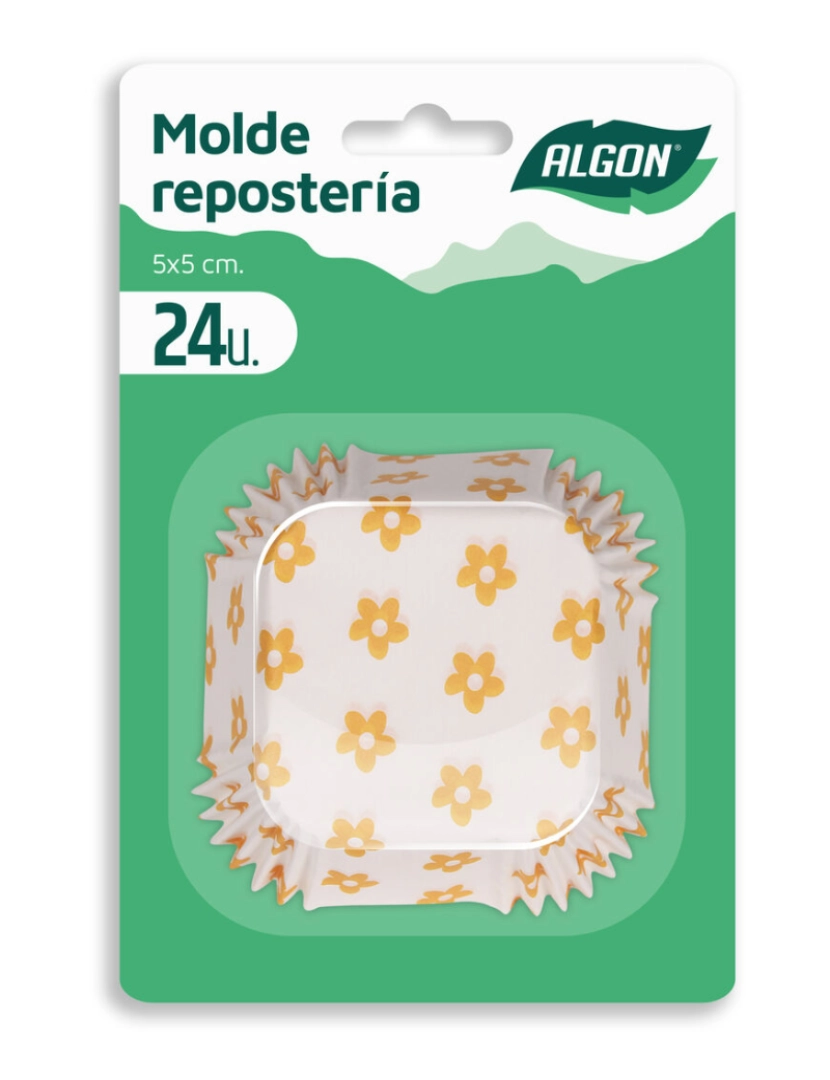 imagem de Forma para Queques Algon Flor Amarela Descartáveis 5 x 5 cm 24 Unidades2