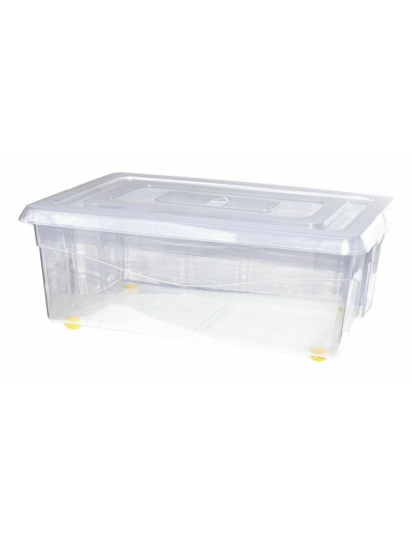 Bigbuy Home - Caixa de Armazenamento com Rodas Com tampa Transparente 32 L 59 x 39 x 20,5 cm