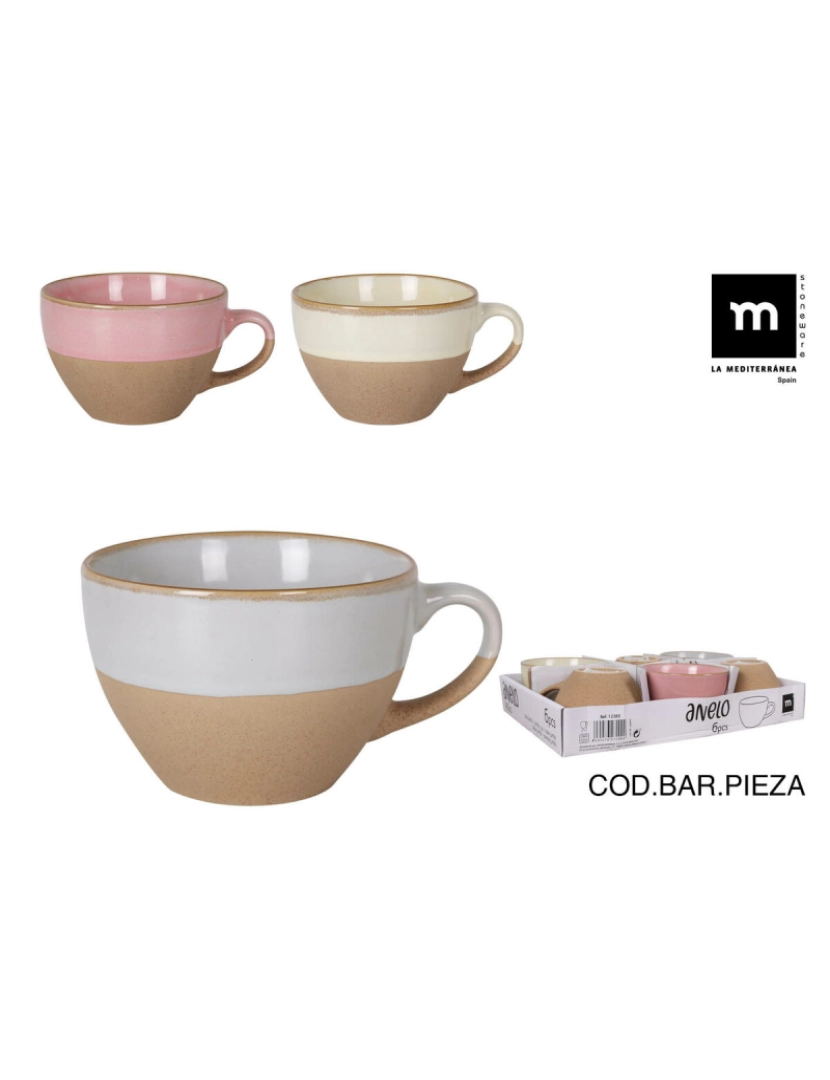 imagem de Conjunto de Chávenas de Café La Mediterránea Anelo 425 ml 6 Peças2