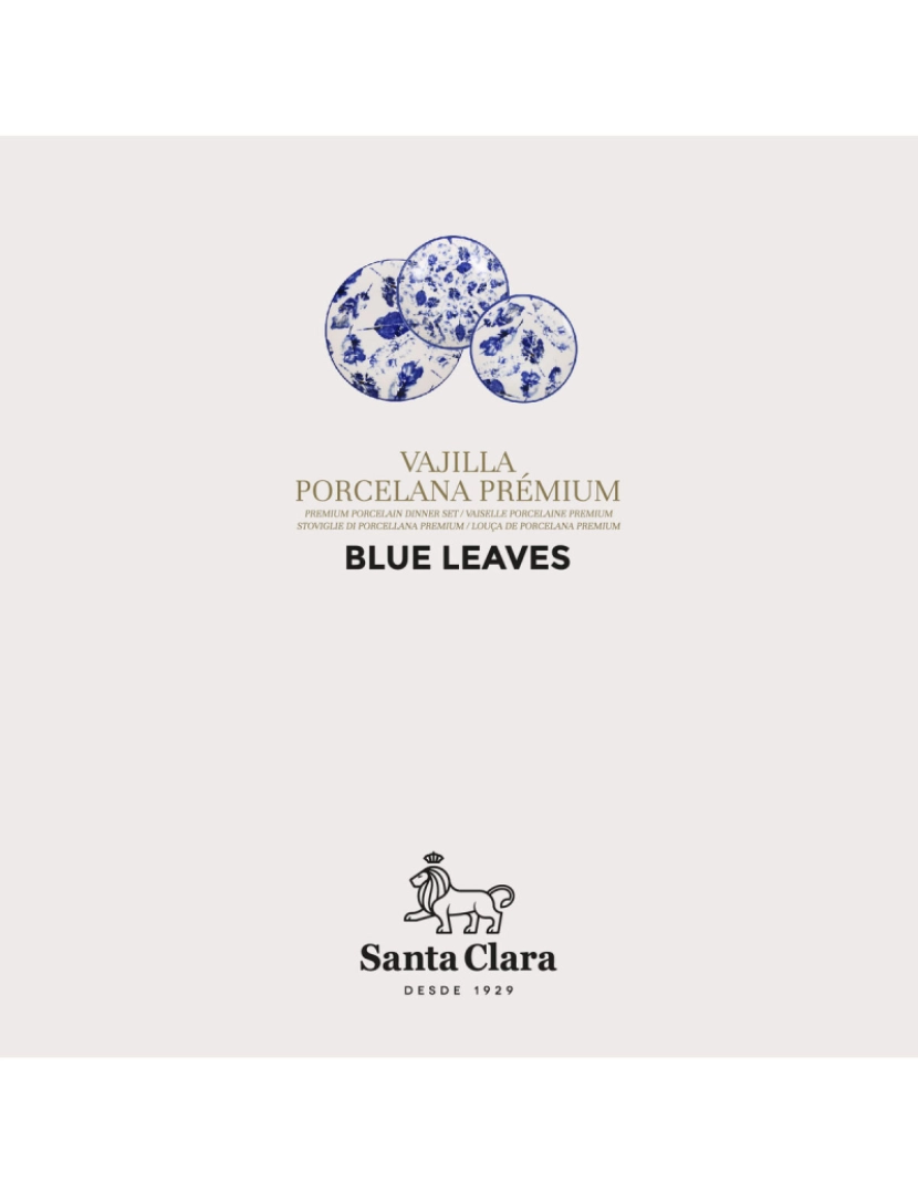 imagem de Louça Santa Clara Blue Leaves 18 Peças Porcelana5