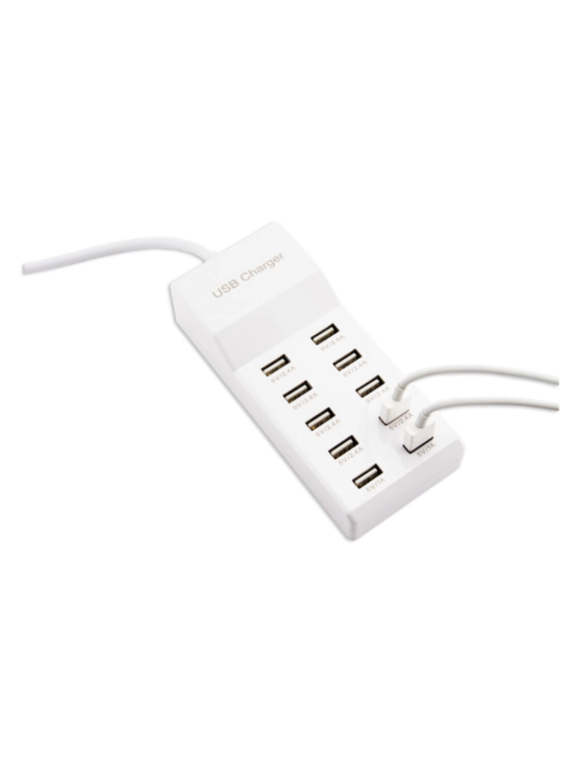 Securit - Carregador Usb Securit 10 Portas Branco 4 x 13 x 3 cm