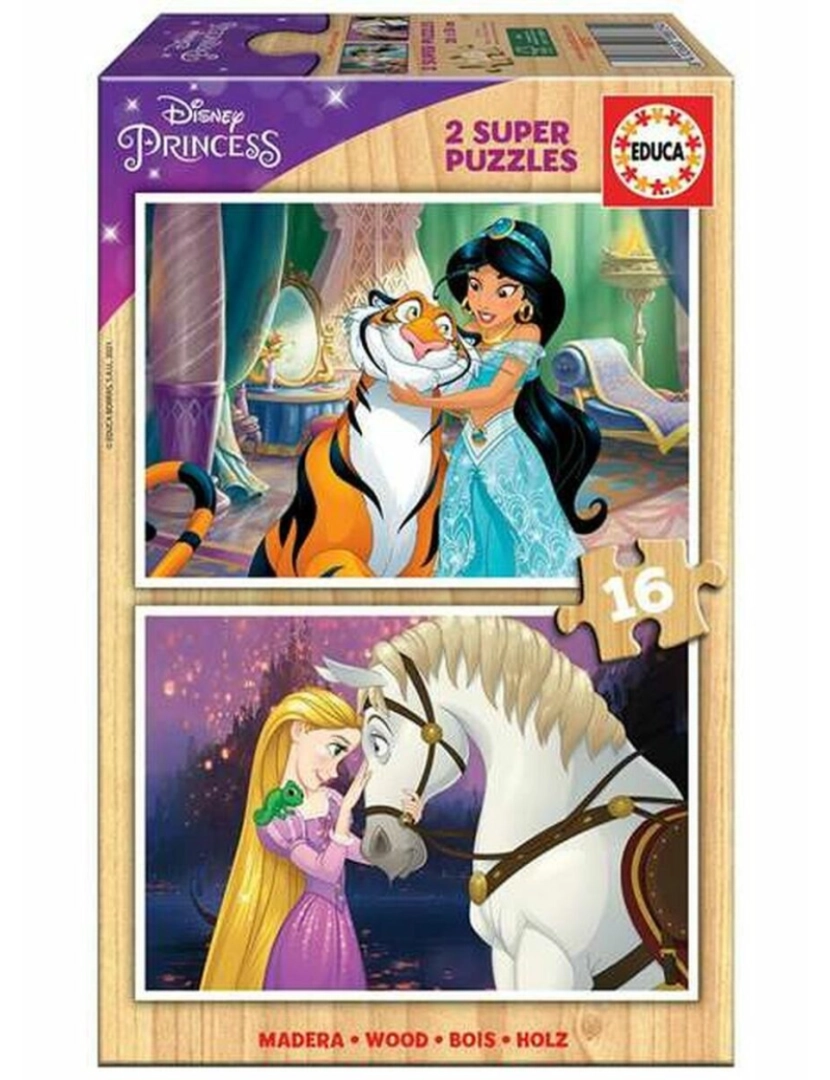 imagem de Set de 2 Puzzles Educa Disney Princess 16 Peças1