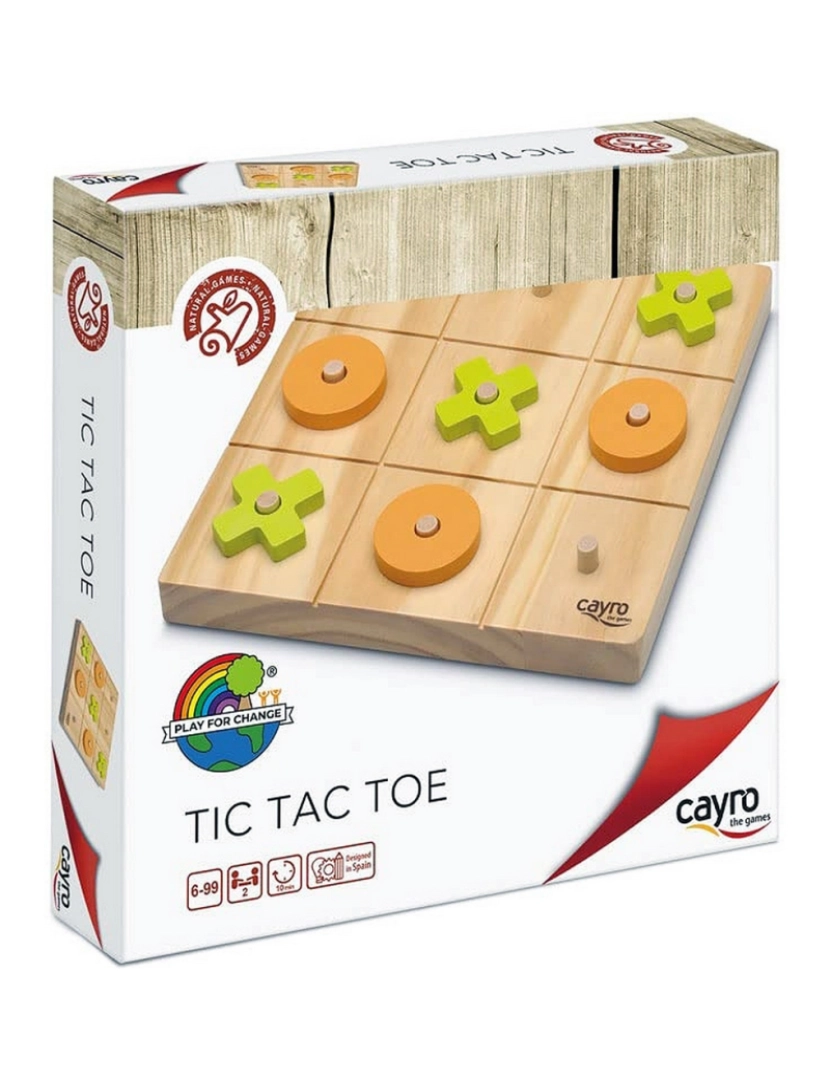 Jogo do Galo Cayro Tic Tac Toe Madeira 20 x 20 x 4 cm - Cayro