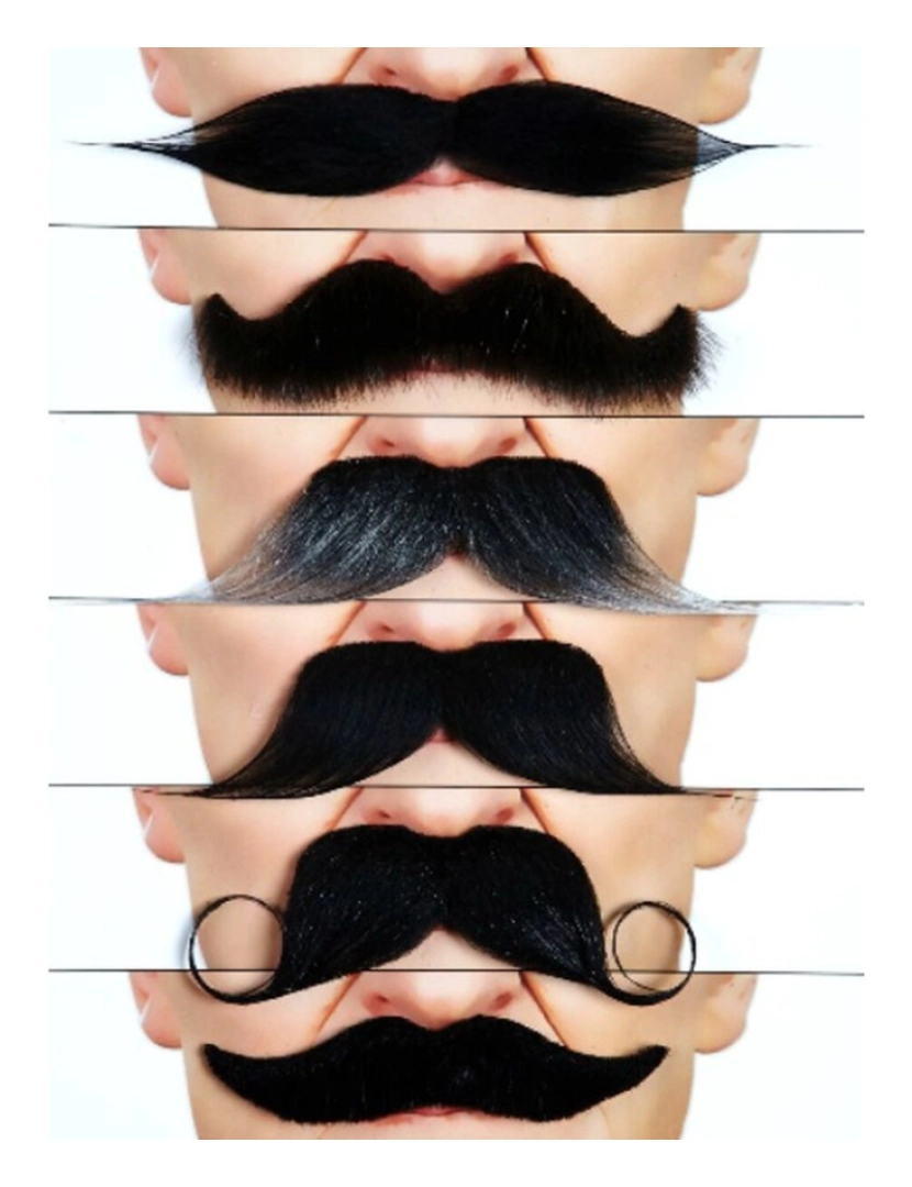 imagem de Set of false mustaches My Other Me Tamanho único Preto 6 Peças1