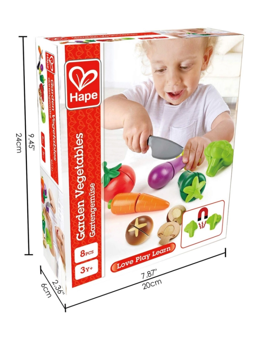 Hape - Conjunto de Alimentos de Brincar Hape Garden vegetables