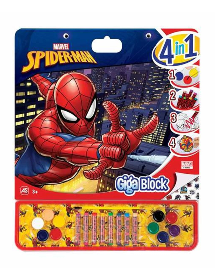 imagem de Bloco com Desenhos para Colorir Spiderman Giga Block 4 em 1 35 x 41 cm1