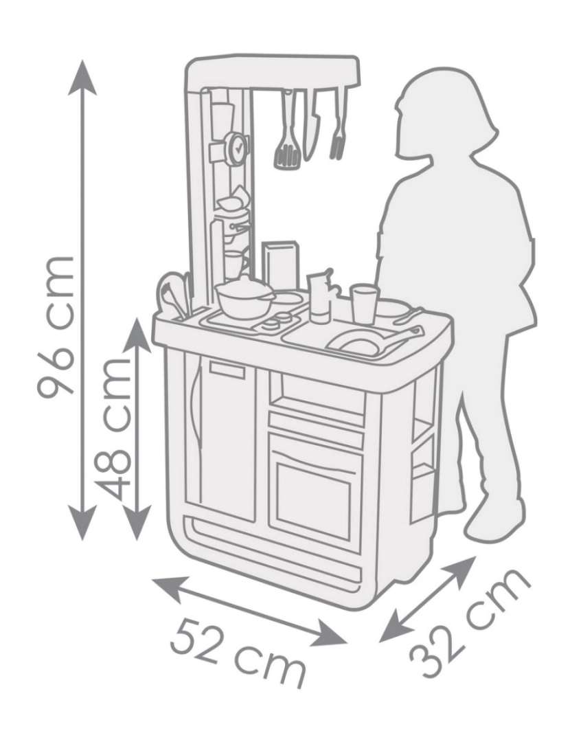 imagem de Cozinha de Brincar Smoby Bon Appetit 52 x 32,5 x 95,7 cm Bege Azul5
