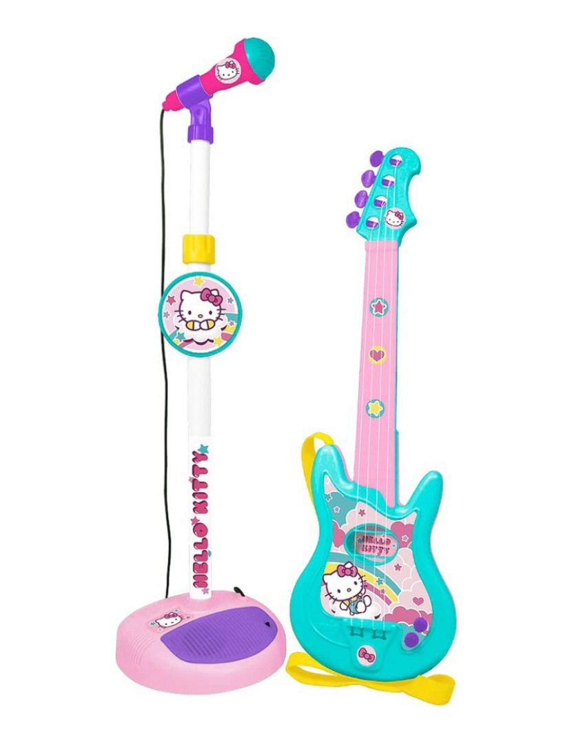imagem de Guitarra Infantil Hello Kitty   Microfone1