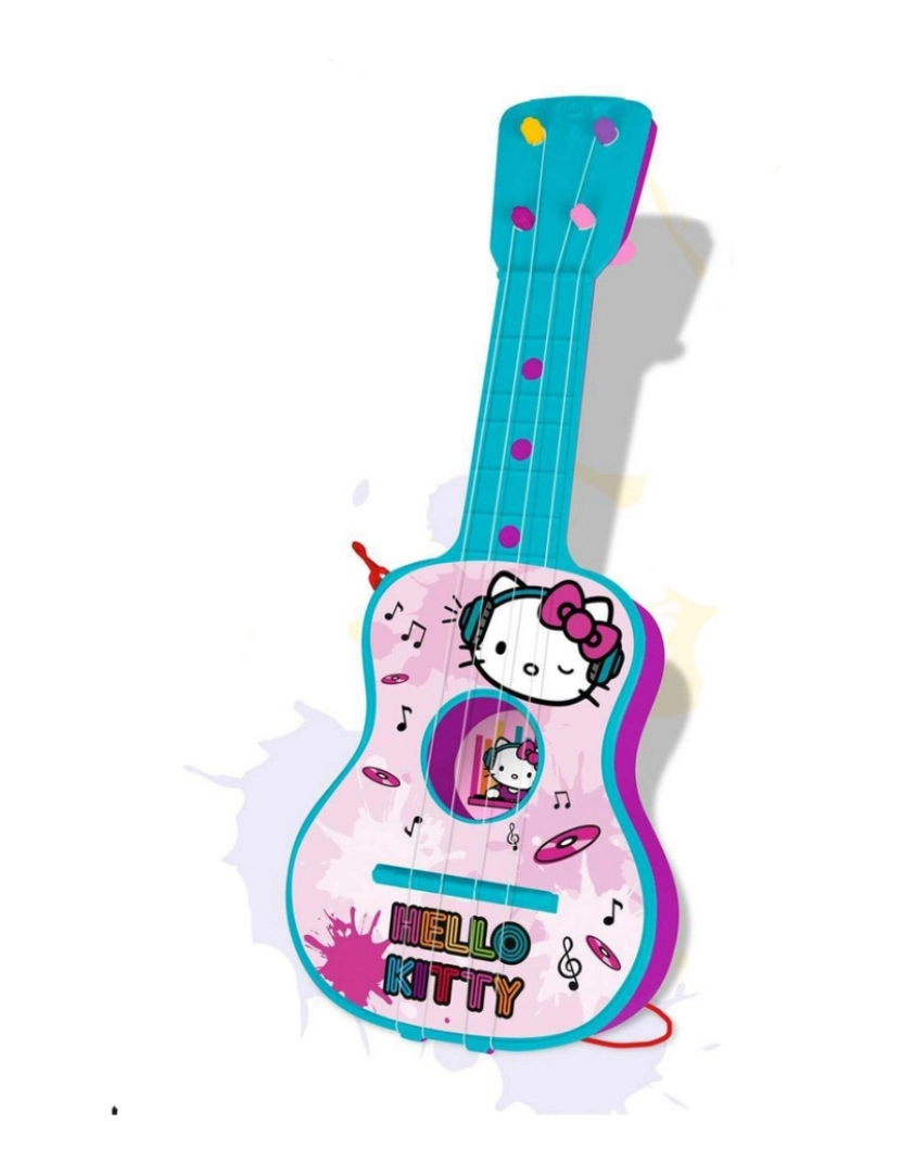 imagem de Guitarra Infantil Hello Kitty 4 Cordas Azul Cor de Rosa1