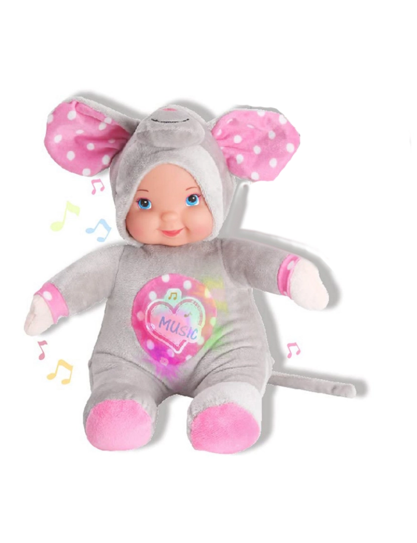 Reig - Boneca bebé Reig Peluche Musical 35 cm Elefante