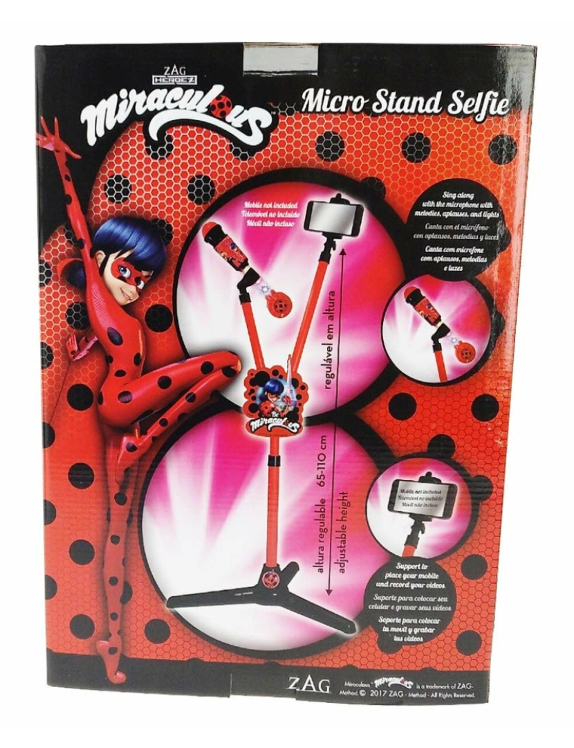 imagem de Microfone para Karaoke Lady Bug Vermelho5