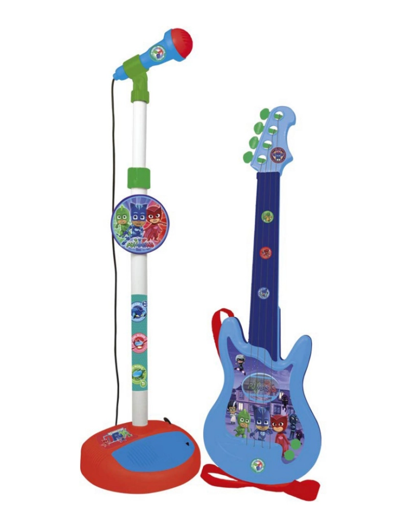 PJ Masks - Guitarra Infantil PJ Masks   Microfone Azul