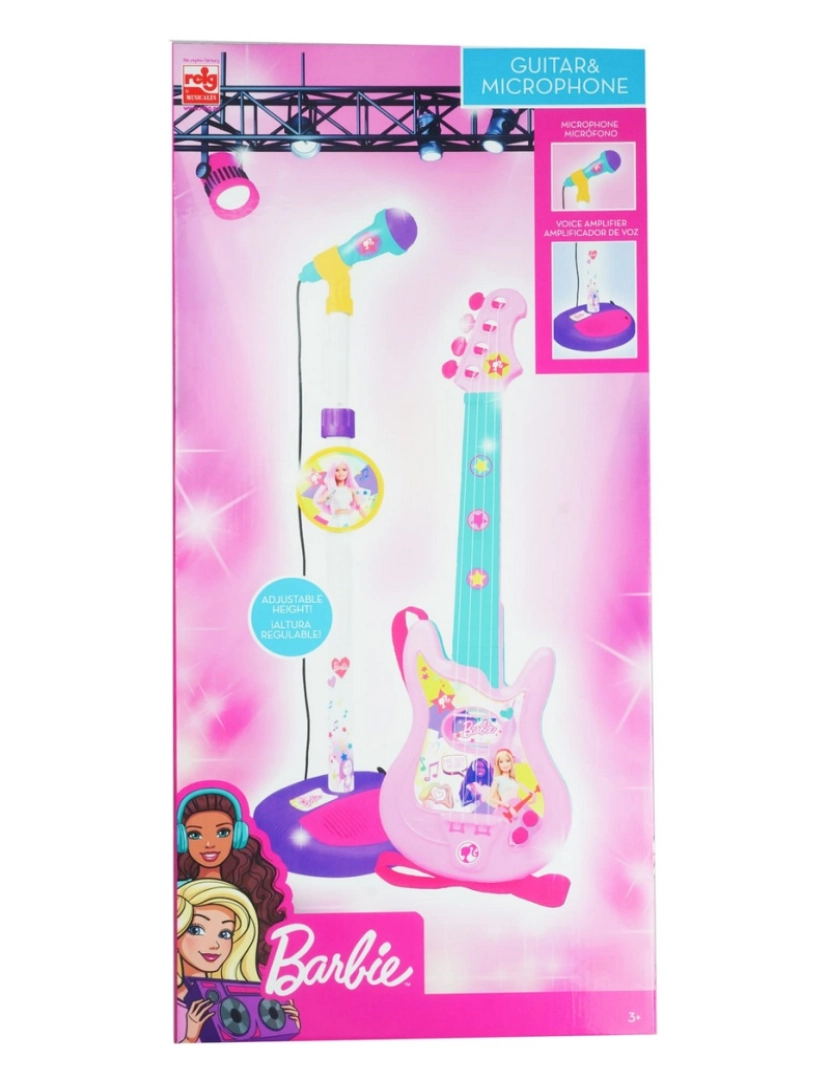 imagem de Brinquedo musical Barbie Microfone Guitarra Infantil3
