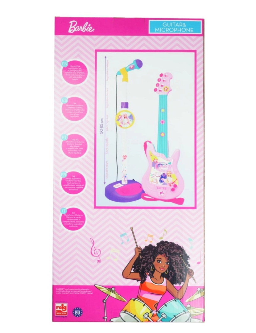 imagem de Brinquedo musical Barbie Microfone Guitarra Infantil4