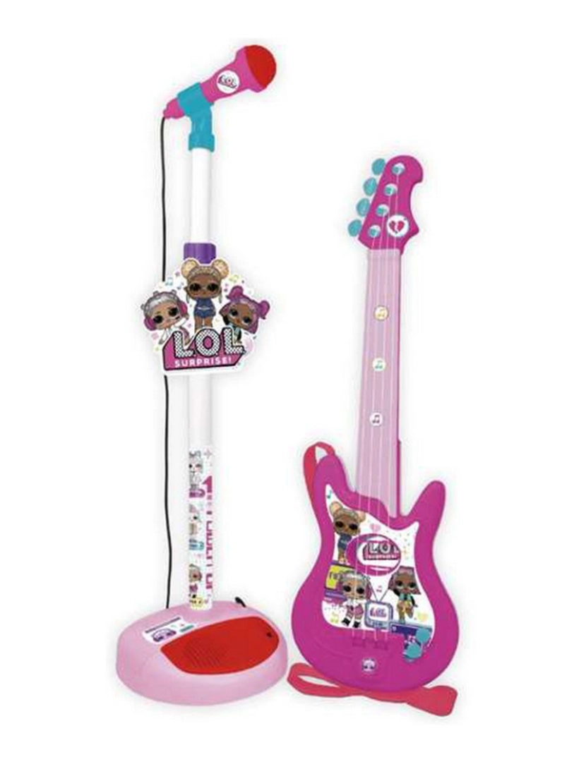 imagem de Guitarra Infantil LOL Surprise!   Microfone Cor de Rosa1