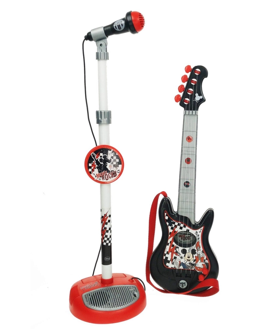 Mickey Mouse - Brinquedo musical Mickey Mouse Microfone Guitarra Infantil
