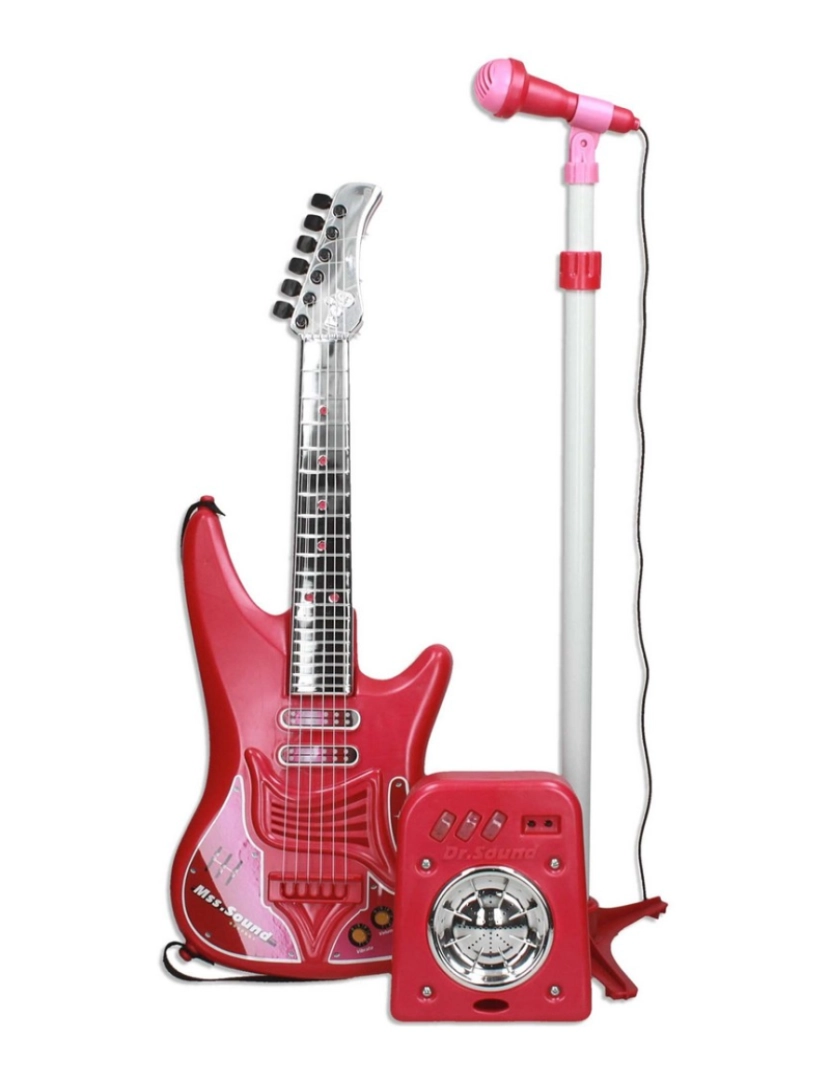 Reig - Guitarra Infantil Reig Microfone Vermelho