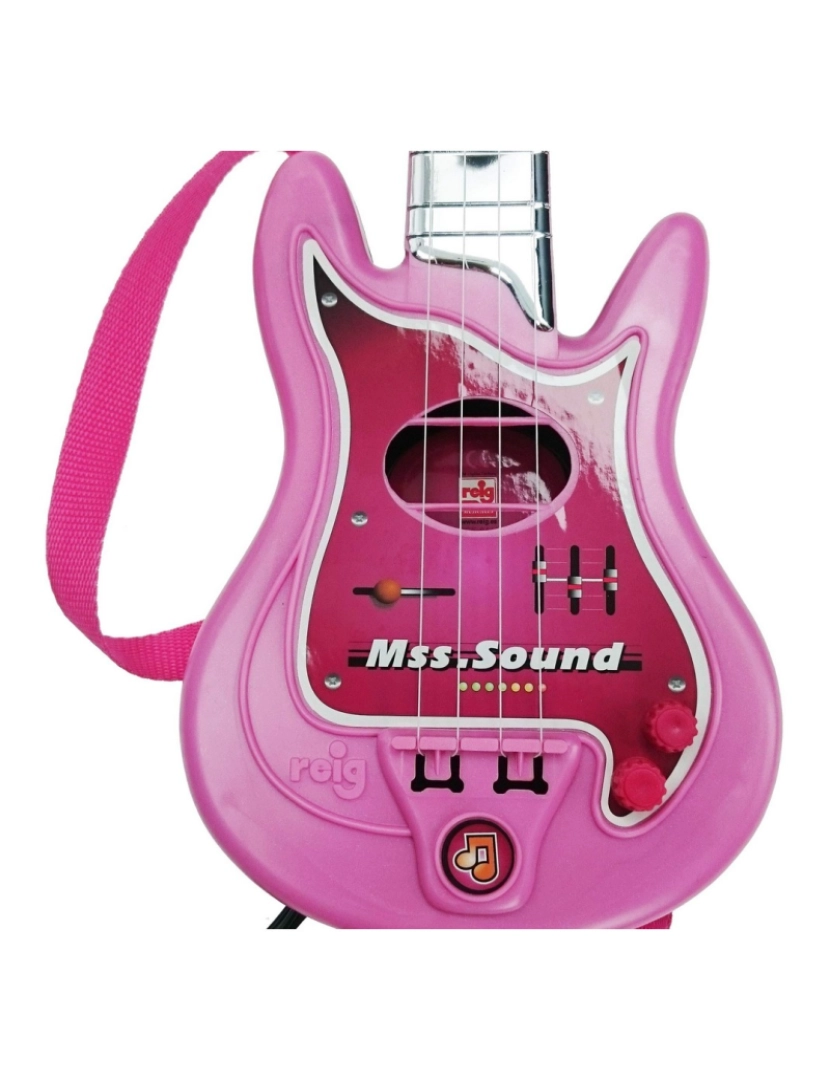 imagem de Guitarra Infantil Reig Microfone Cor de Rosa2
