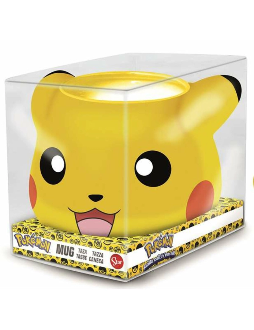 Pokemon - Caneca de Cerâmica Pokémon Pikachu 440 ml 3D Cerâmica
