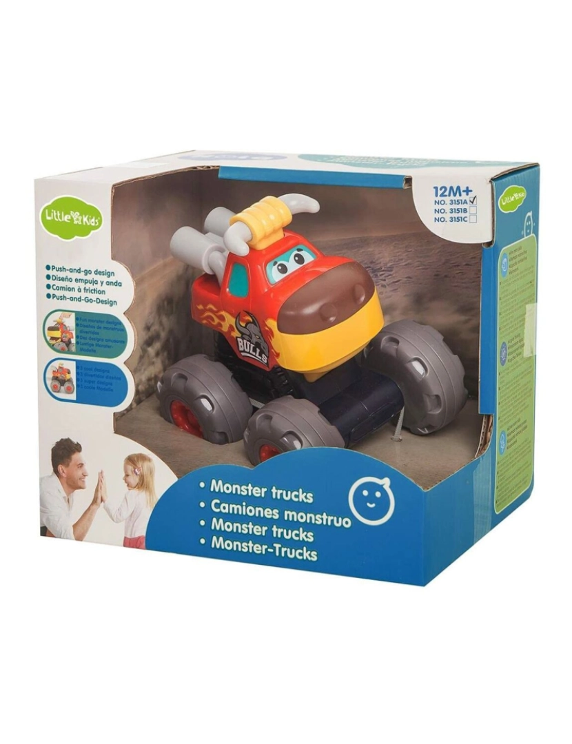 Bigbuy Fun - Camião Fricção Monster Trucks 17 x 15 x 15 cm (17 x17 x 15 cm)