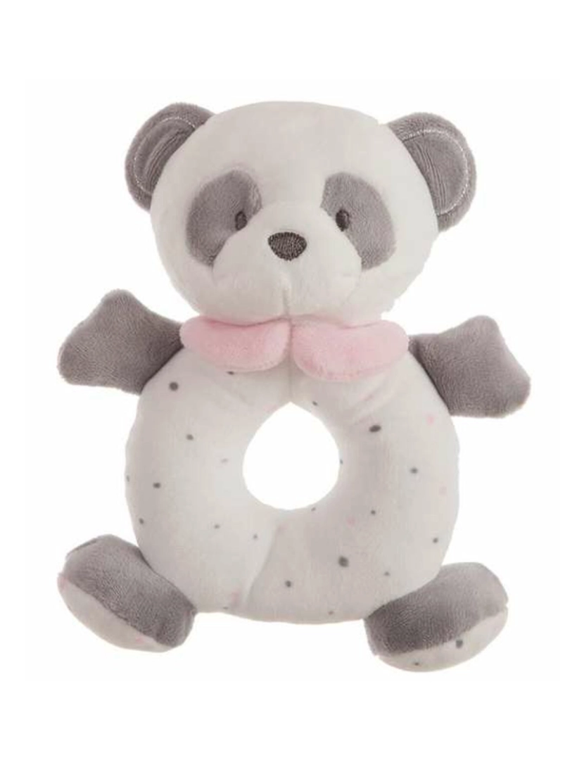 Bigbuy Fun - Peluche Chocalho Urso Panda Cor de Rosa 20 cm